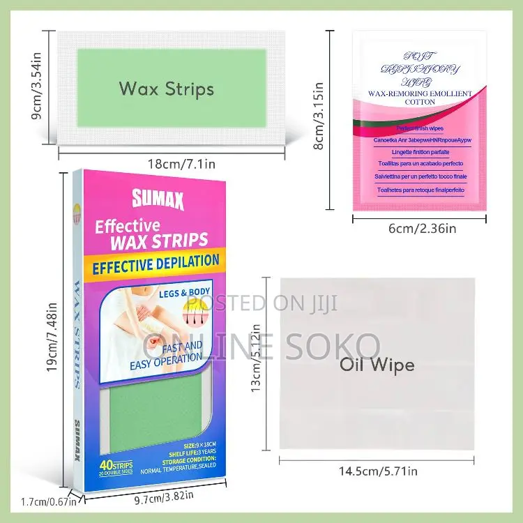 Women Men 40 PCS Bikini Body Hair Removal Wax Strips