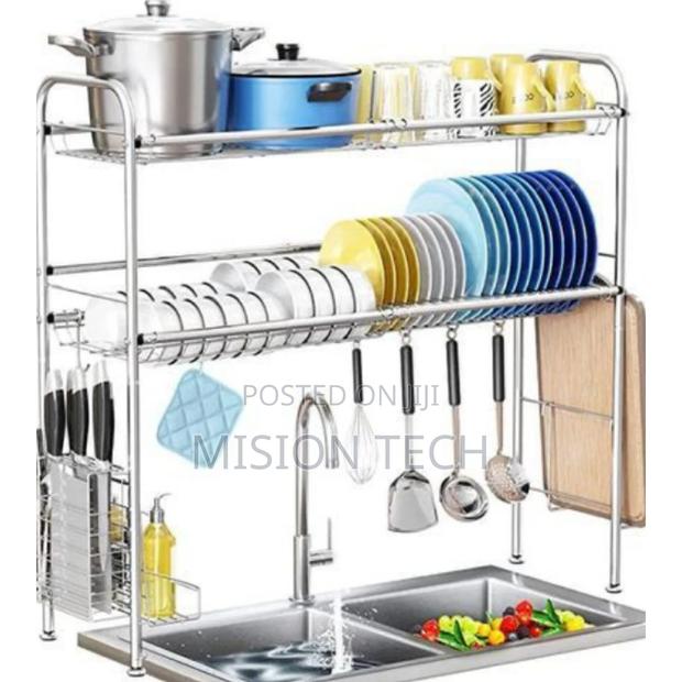 Brand New 2 Tier Silver Over the Sink Dish Drainer