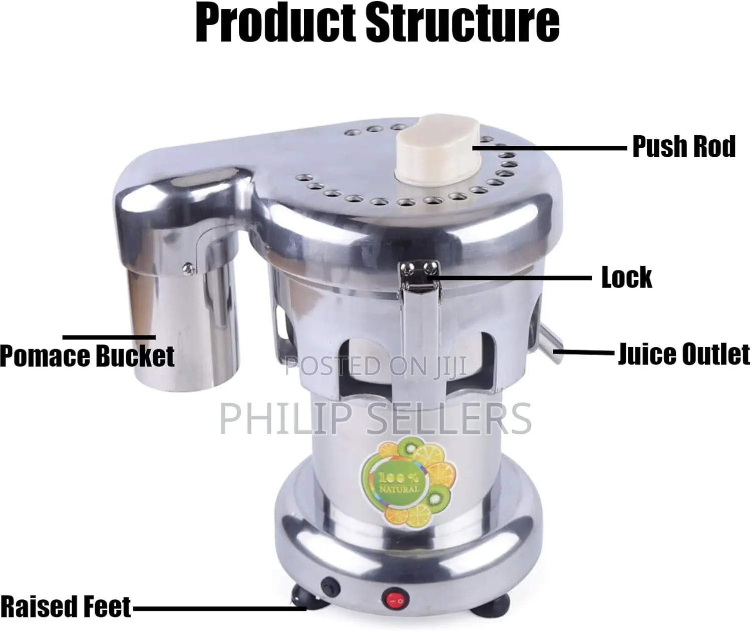 Commercial Electric Juicer Slow Juicer Desktop Stainless Ste