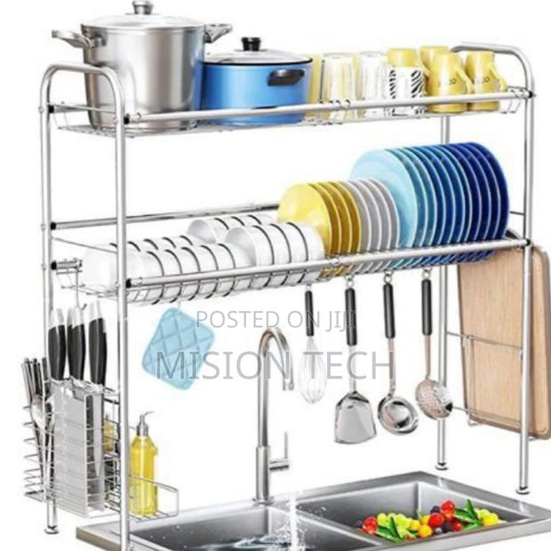 2 Tier Silver Over the Sink Dish Drainer/Over Sink Dishrack