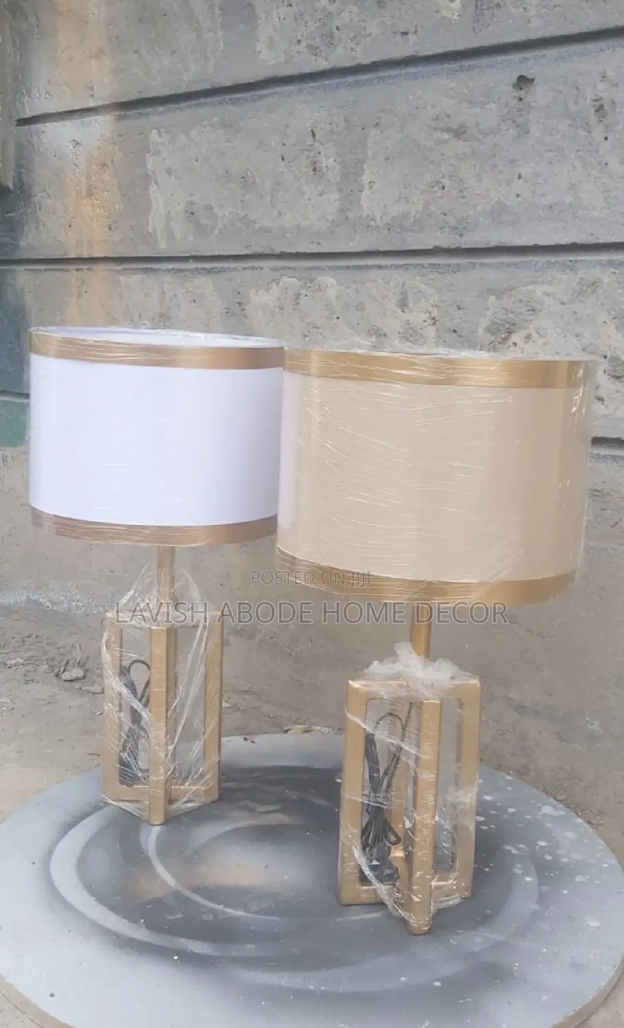 Classy Bedside Table Lamps White Beige Gold