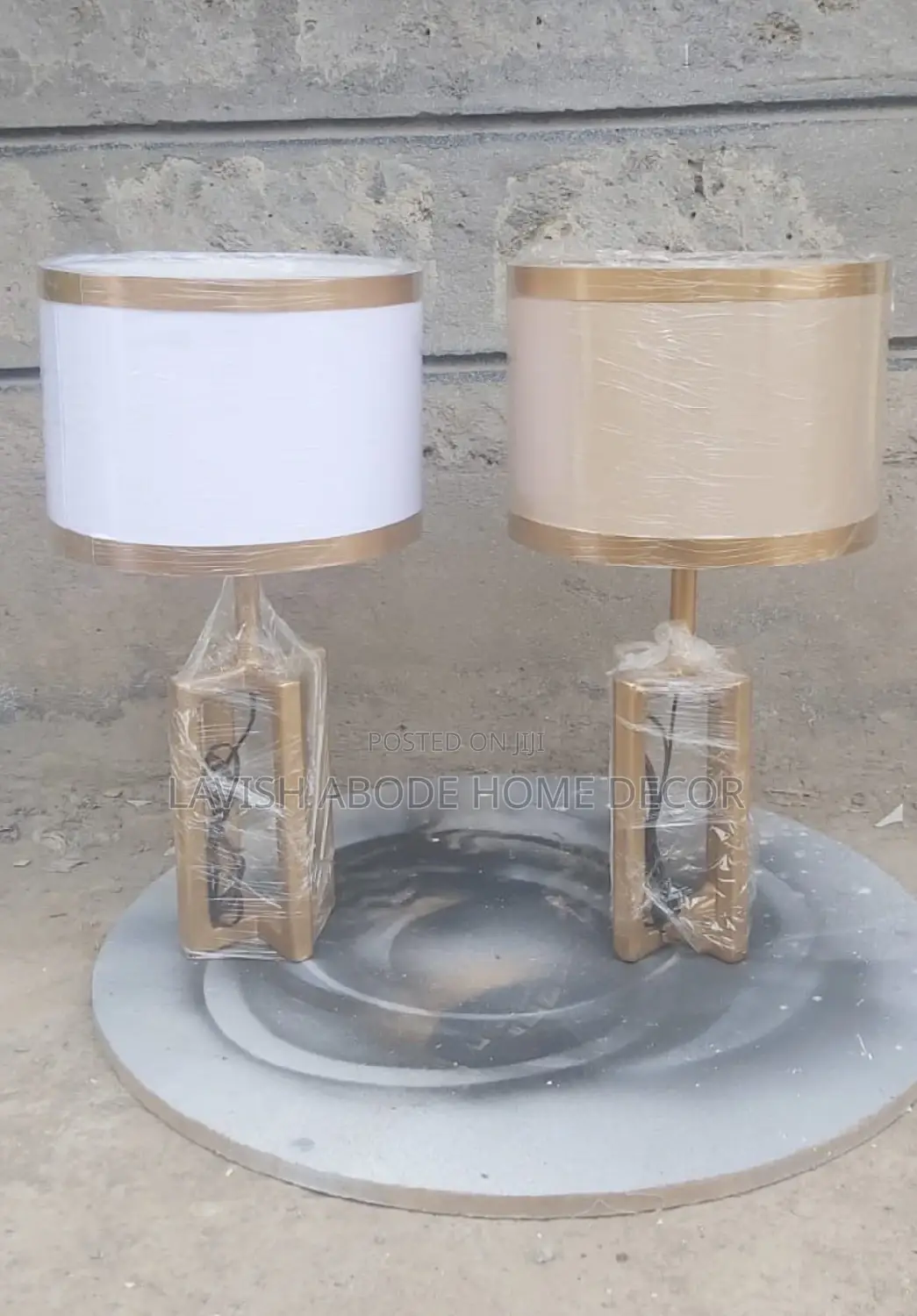 Classy Bedside Table Lamps White Beige Gold