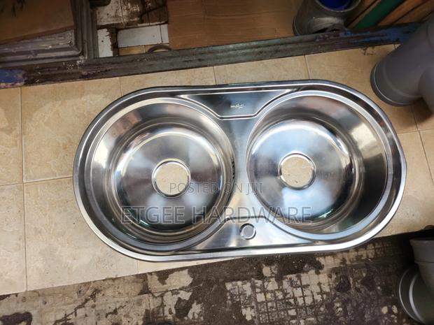 Round Kitchen Sink Double Bowl - thumbnail 2