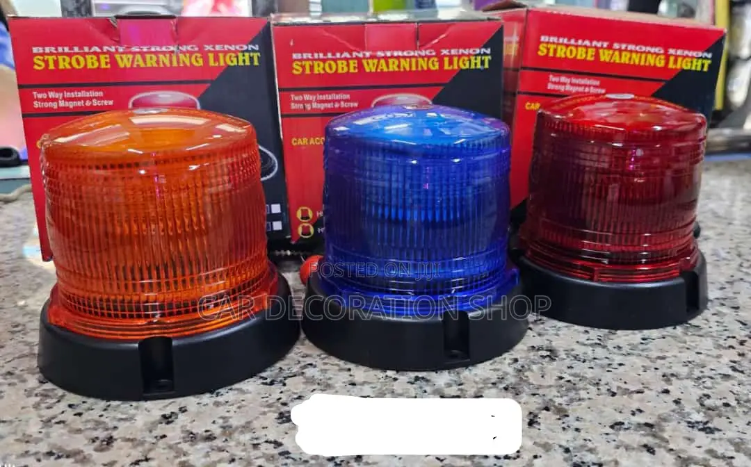 12v Strobe Warning Light in Blue,Red,Amber