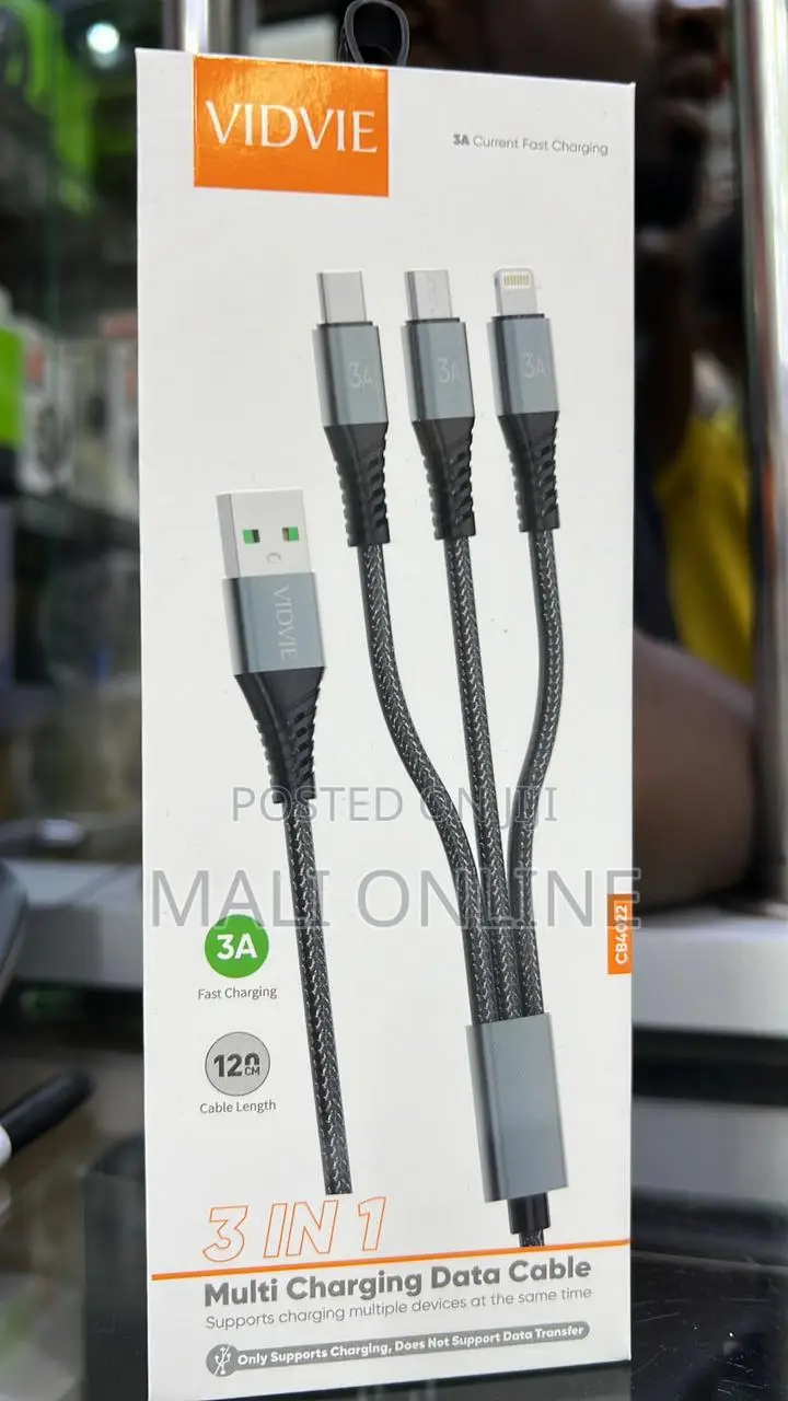 3-in-1multi- Charging Data Cable 1.2m 3A Fast Charging