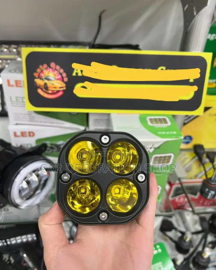 2pcs Yellow Led Fog Lights With 4 Eye Round Light