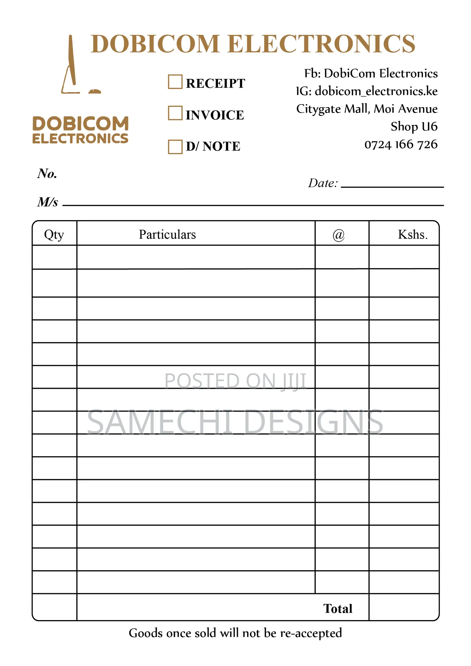 Receipt Books Printing