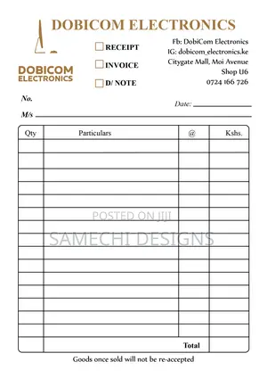 Receipt Books Printing