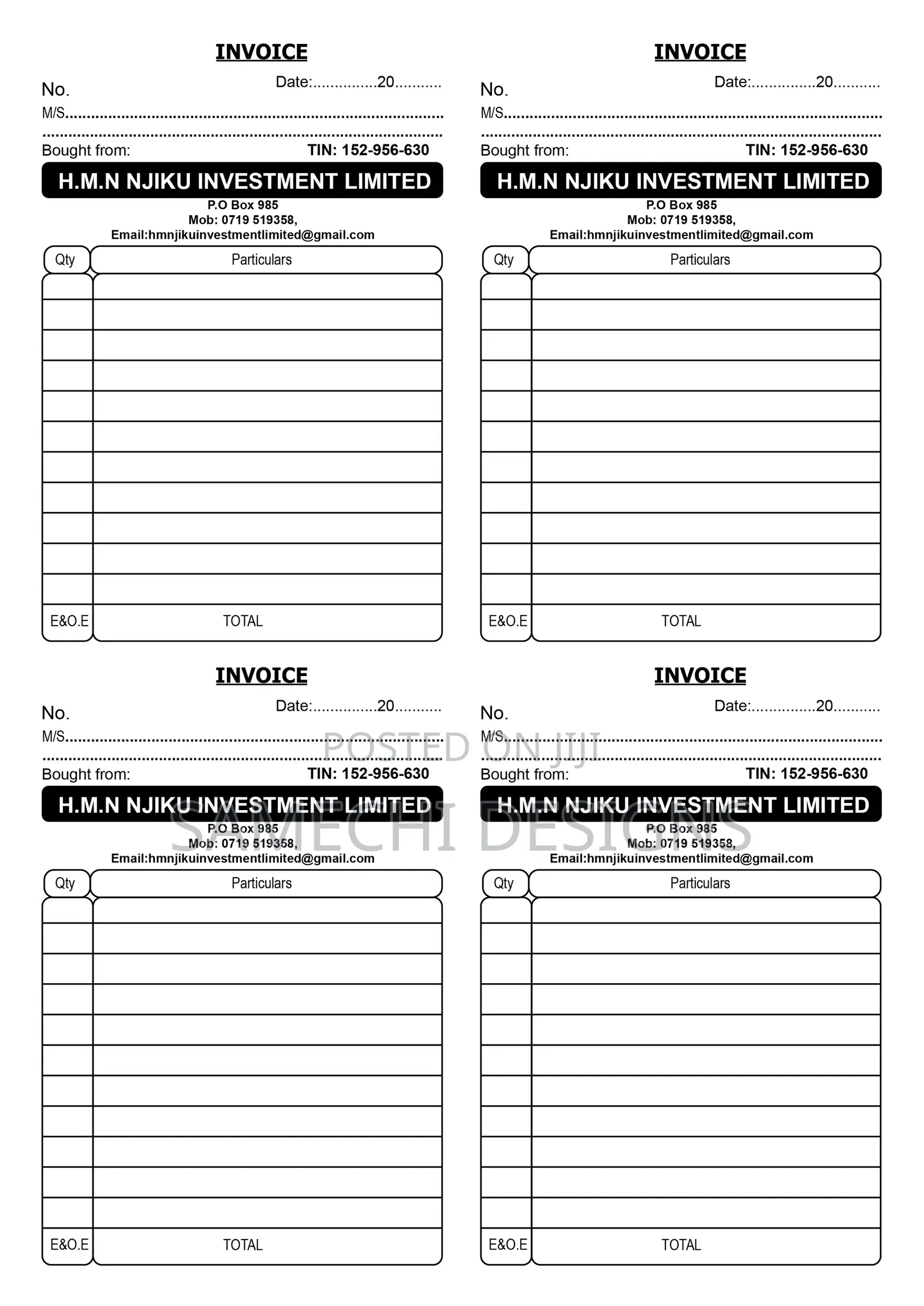 Receipt Books Printing
