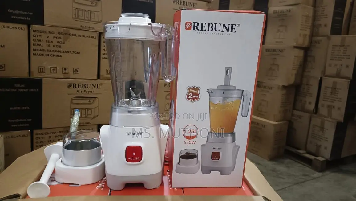 *2 in 1 Rebune Blender Re-2-075 650 Watts 1.25ltrs Jug