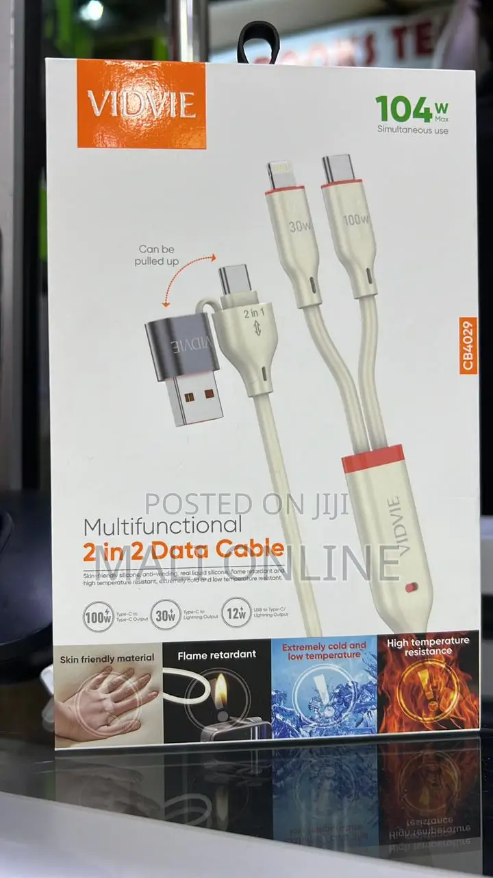 Vivdie 2-in-2 Data Cable Multifunctional Fast Charging CB402