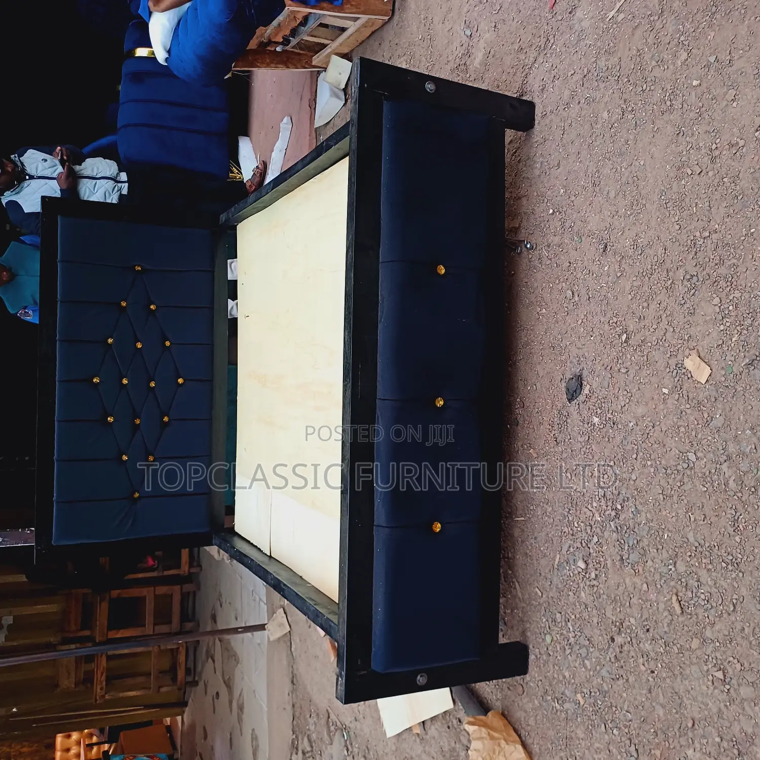 Hardwood Bluegham Mocket Bed 5x6