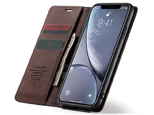 Synthetic Leather Wallet Case With Stand for iPhone XR - Cho