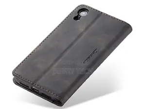 Synthetic Leather Wallet Case With Stand for iPhone XR - Cha