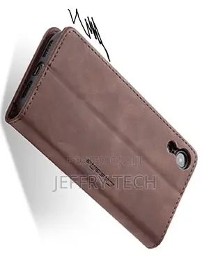 Leather Wallet Case With Stand for iPhone XR - Chocolate
