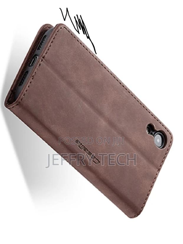 Leather Wallet Case With Stand for iPhone XR - Chocolate - thumbnail 2