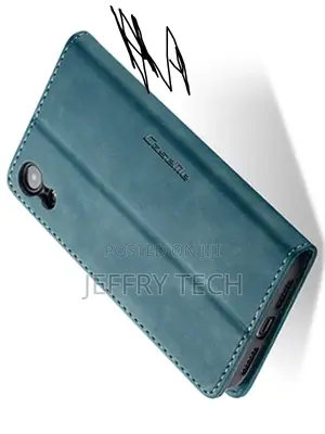 Leather Wallet Case With Stand for iPhone XR - Teal