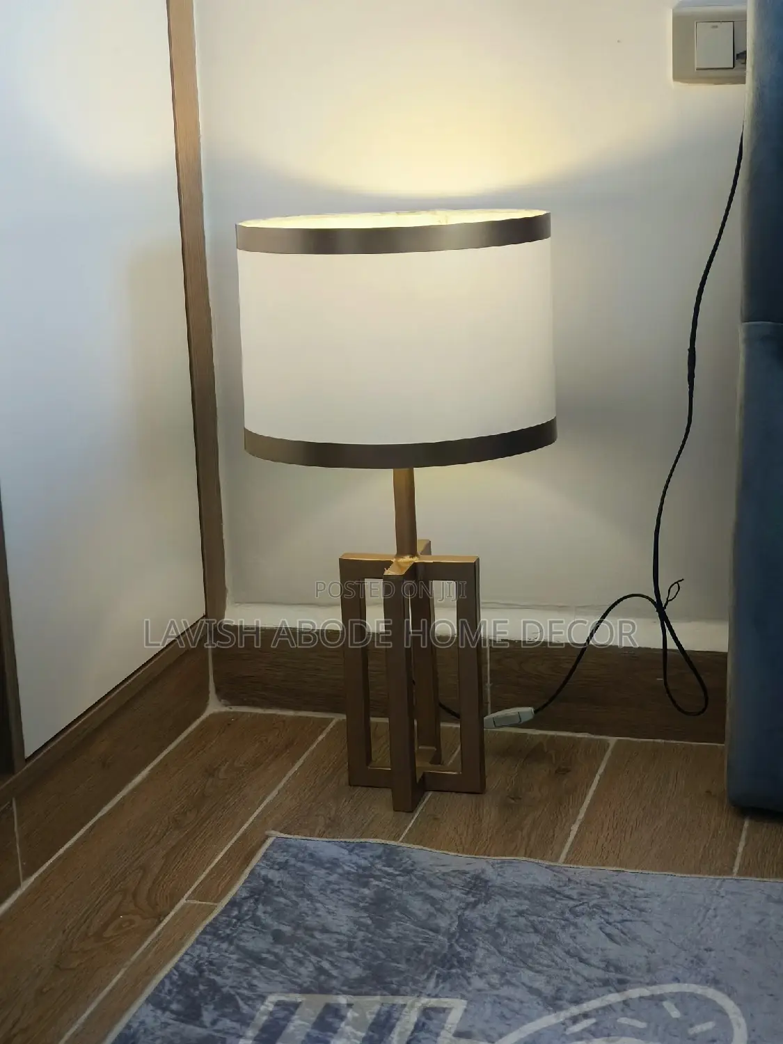 Nordic Bedside Table Lamp Gold and White for Decor