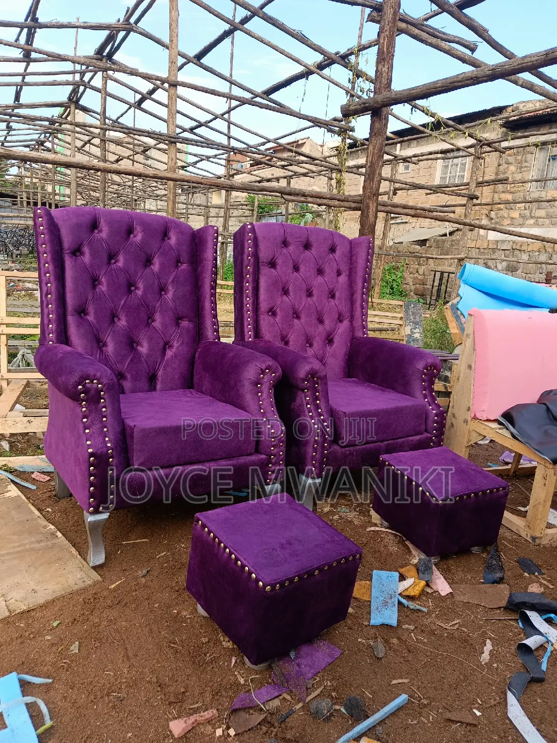Pedicure Seats, 2 Seats and 2 Puffs 