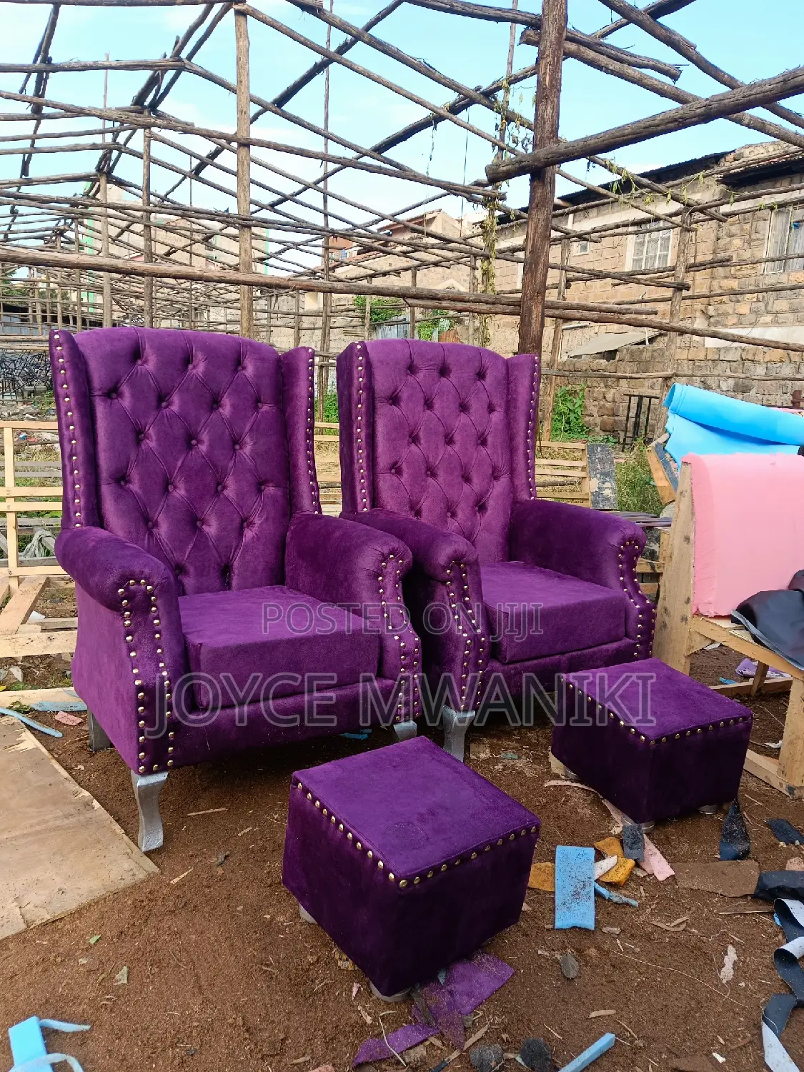 Pedicure Seats, 2 Seats and 2 Puffs 