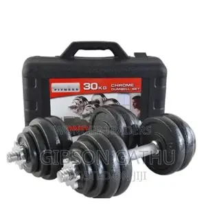 30kg Chrome Dumbell Set Fitness