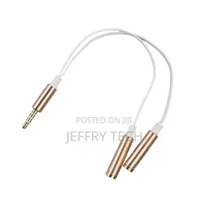 TRRS Headphone Splitter 3.5mm Jack 4-Pole Male to-Rose Gold