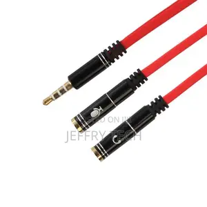 TRRS Headphone Splitter 3.5mm Jack 4-Pole Male to-Rose Gold