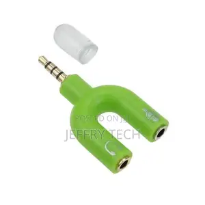 3.5mm Earphone Microphone Audio Splitter U Shape 1 to 2-Blue