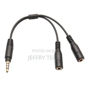 3.5mm Earphone Headphone Male to 2 Female Y Splitter Audio-