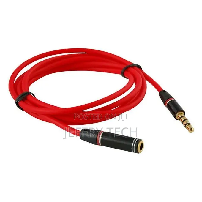 1.2m 3.5mm Male to Female 4 Pole AUX Extension-Red