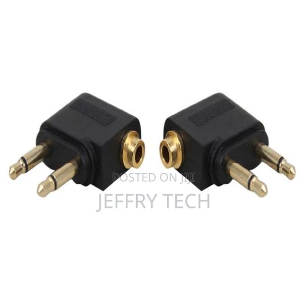 3.5mm Female to 2 Male Stereo Airplane Headset Ear Audio- - thumbnail 3