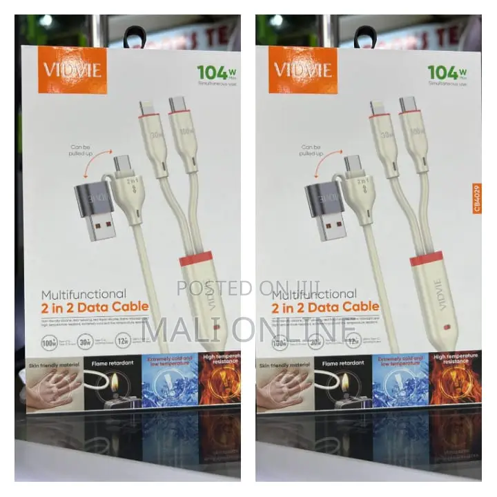 Vivdie 2-in-2 Data Cable Multifunctional Fast Charging CB402