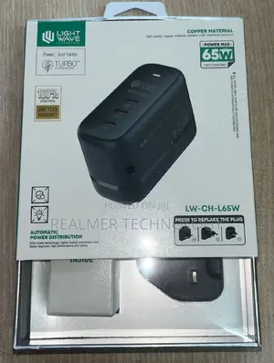 Laptop / Mobile Type C Fast Charger 65W Pure Coper Material