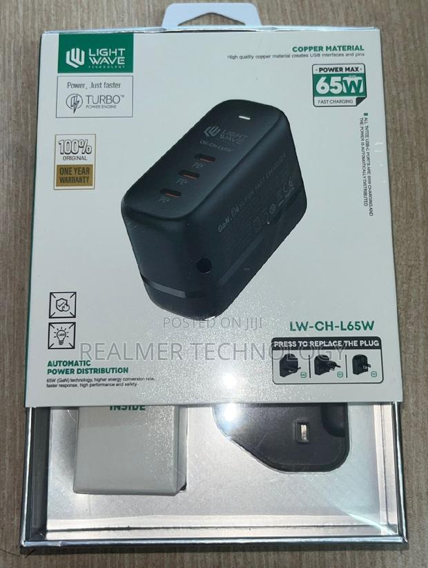 Laptop / Mobile Type C Fast Charger 65W Pure Coper Material