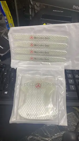 8pc Mercedes Branded Door Antiscratch and Bowl Stickers