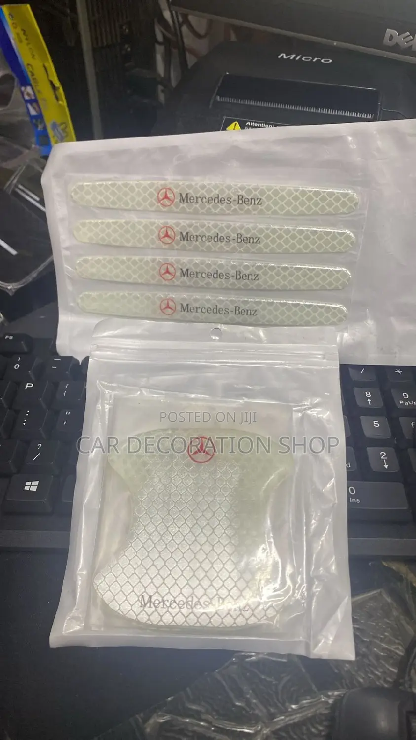 8pc Mercedes Branded Door Antiscratch and Bowl Stickers
