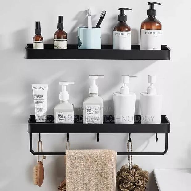 Rectangular Bathroom Rack With Towel Bar
-Carbon Coated