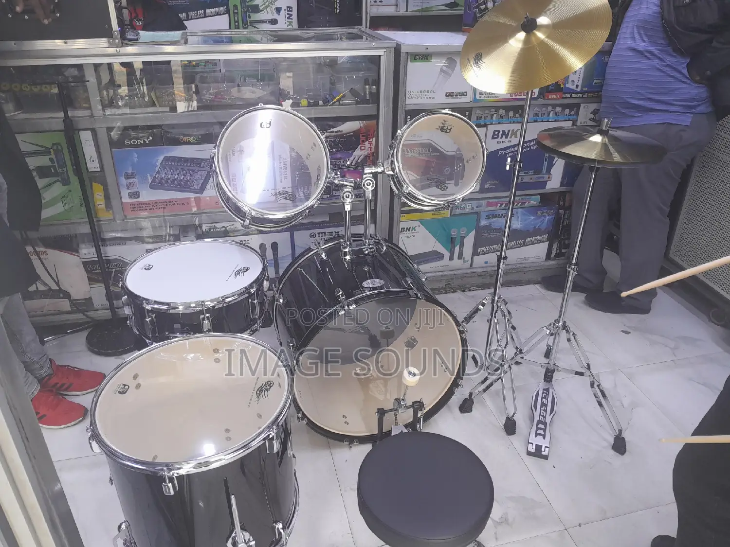 USA Power Acoustic Drumset - Black