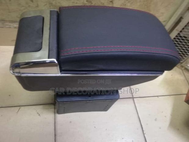 Black With Red Stitches Multipurpose Armrest Box