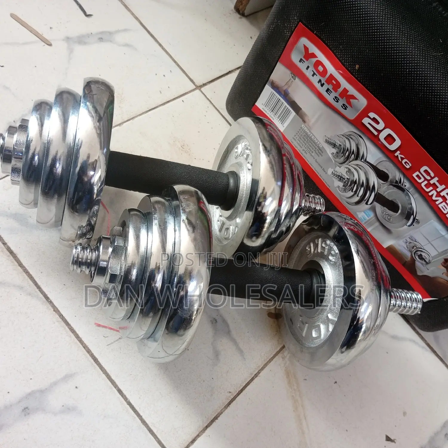 Chrome 20kgs Dumbells Set