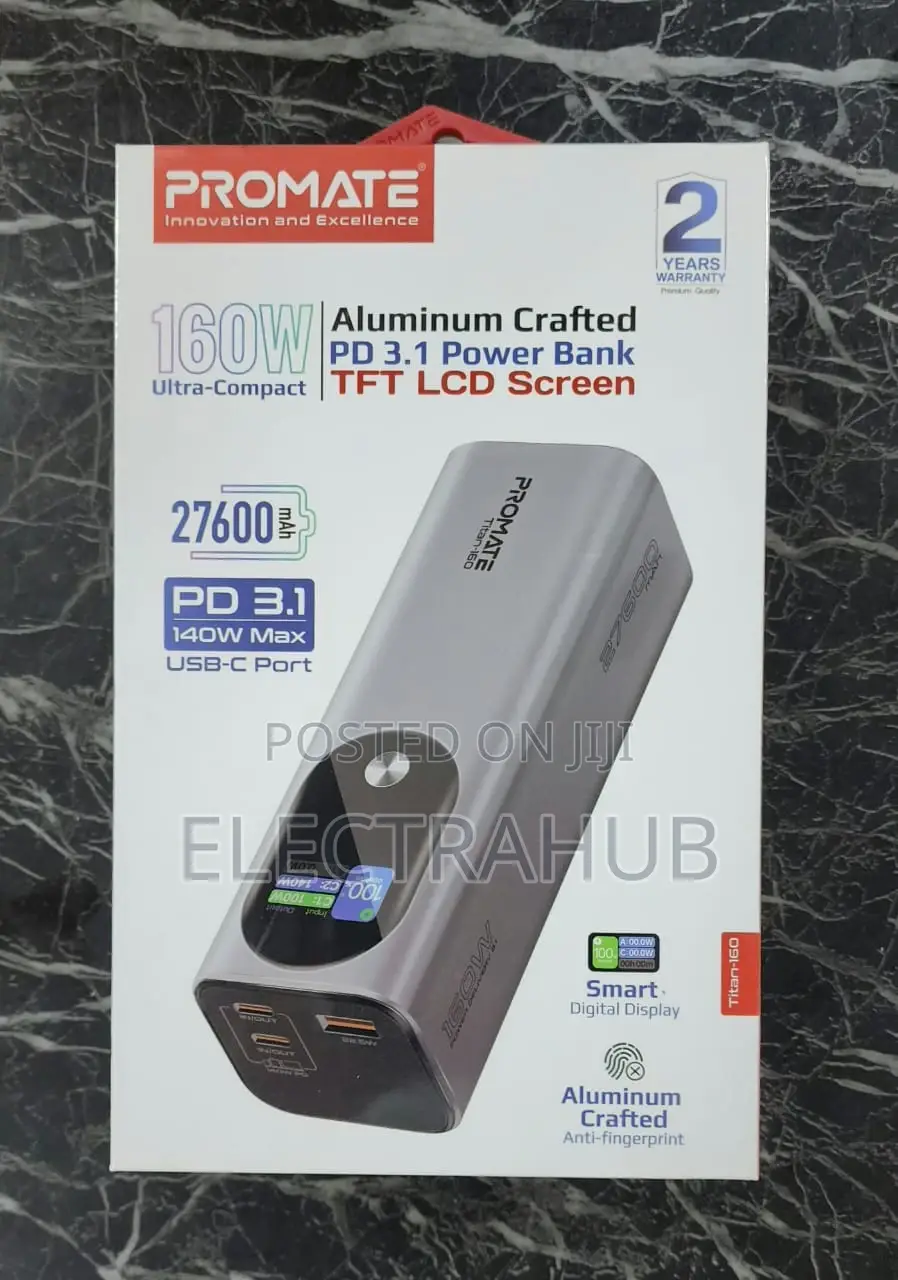 Promate Titan-160w PD 3.1 27,600mah Powerbank New Sealed