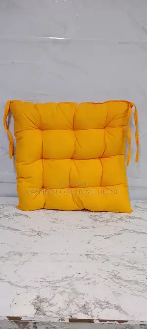 Chair Pads Padded Chair Cushion (Mustard) With Secure Ties