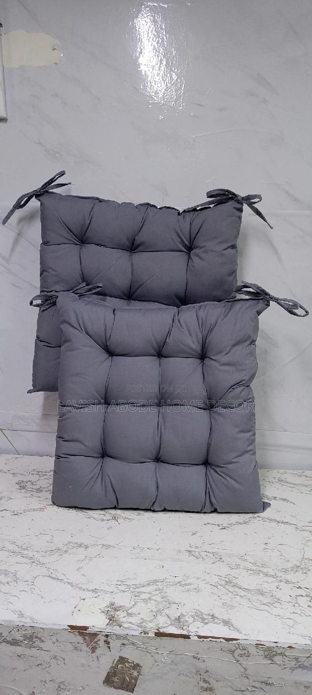 Chair Pads Padded Chair Cushion (Grey) With Secure Ties