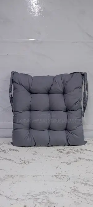 Chair Pads Padded Chair Cushion (Grey) With Secure Ties