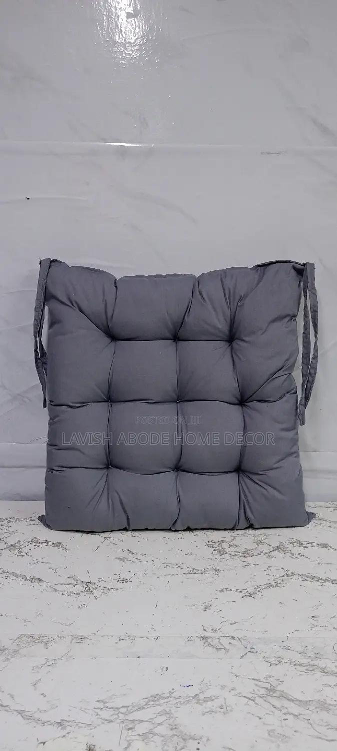 Chair Pads Padded Chair Cushion (Grey) With Secure Ties