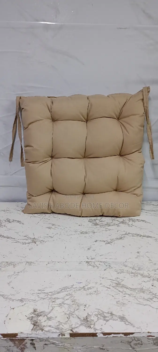 Chair Pads Padded Chair Cushion (Beige)With Secure Ties