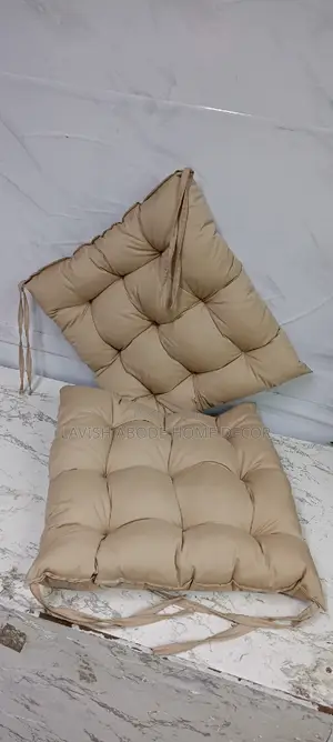 Chair Pads Padded Chair Cushion (Beige)With Secure Ties