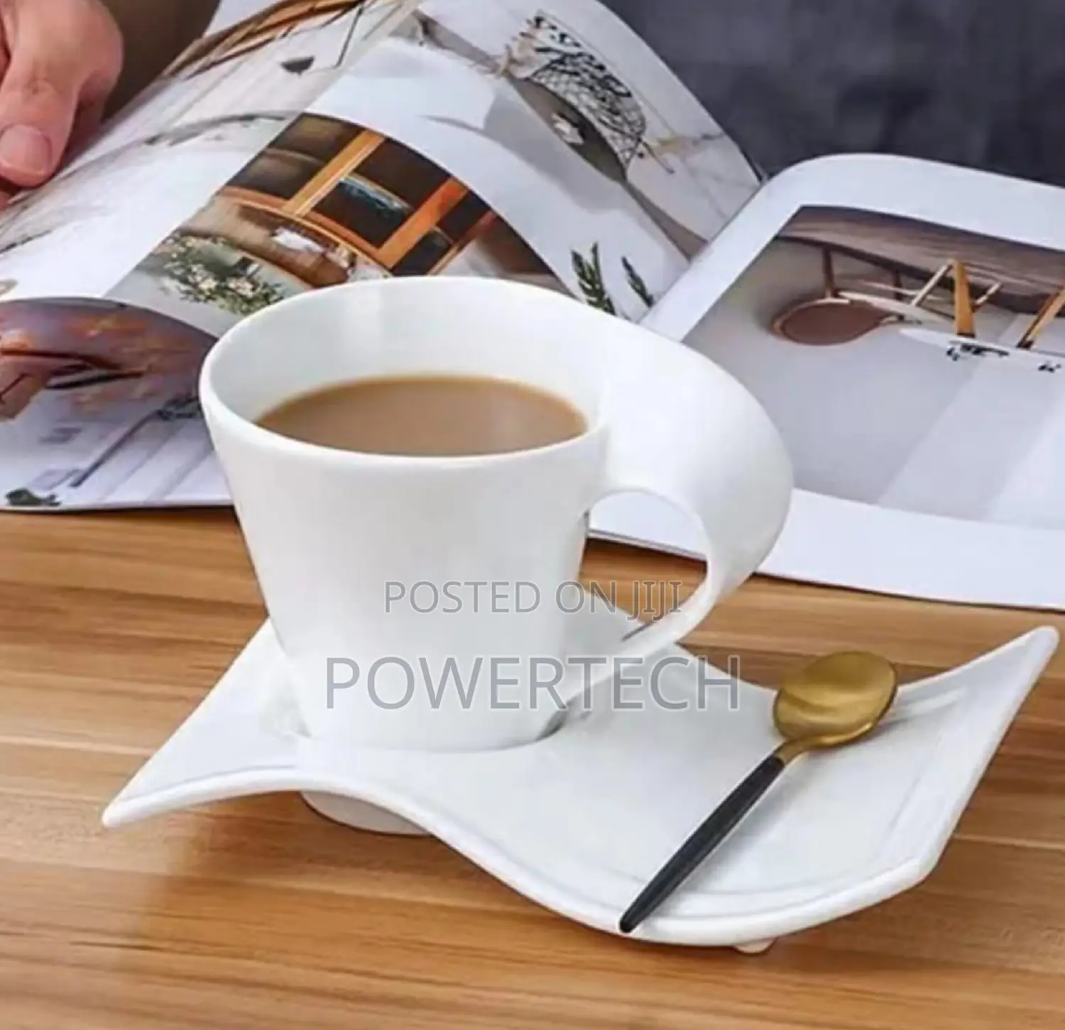 6pcs Wavy Swag Cups and Saucers