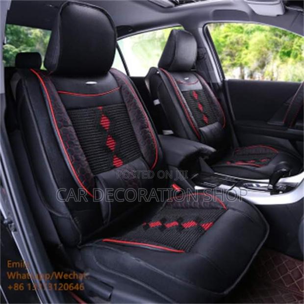 Black Leather Seat Cushion Fitted on 5 Seater Car