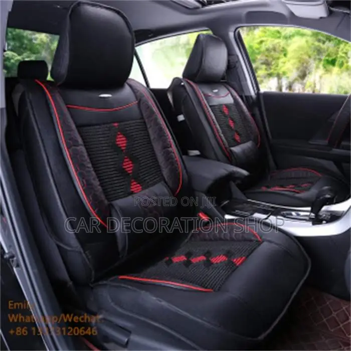 Black Leather Seat Cushion Fitted on 5 Seater Car
